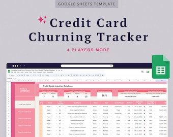 Suivi des points et des miles de carte de crédit, journal de barattement des cartes de crédit, feuille de calcul de piratage de voyage, statut Chase 5/24, miles aériens, points d'hôtel