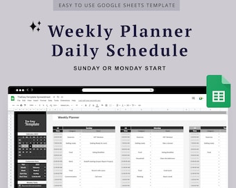 Google Sheets Time Blocking Schedule, Time Block Spreadsheet Template, Weekly Time Blocking, Google Time Block Template Weekly Time Blocking