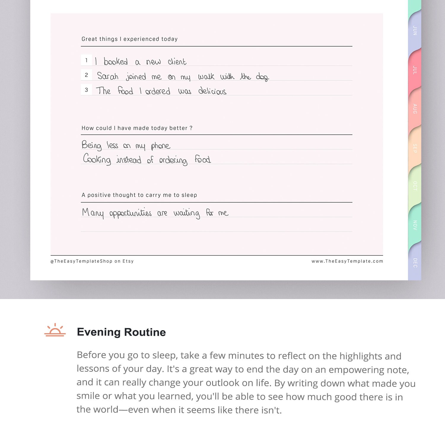 Digital Five Minute Journal Digital Planner Goodnotes Manifesting ...