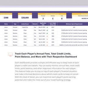 Travel Hacking Spreadsheet Credit Card Points Redemption Tracker ...