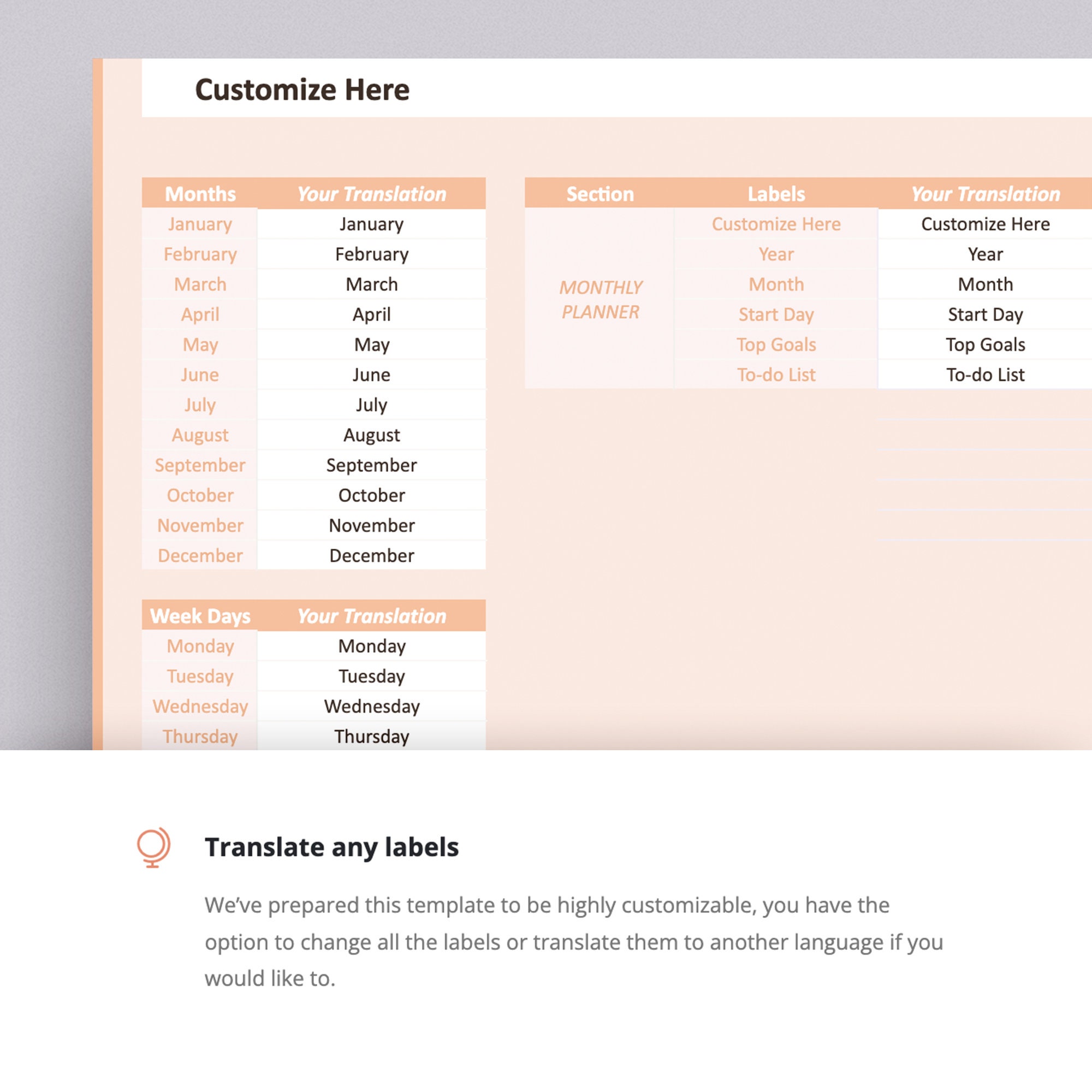 Monthly Planner Spreadsheet Template Google Sheets Work Schedule Goal