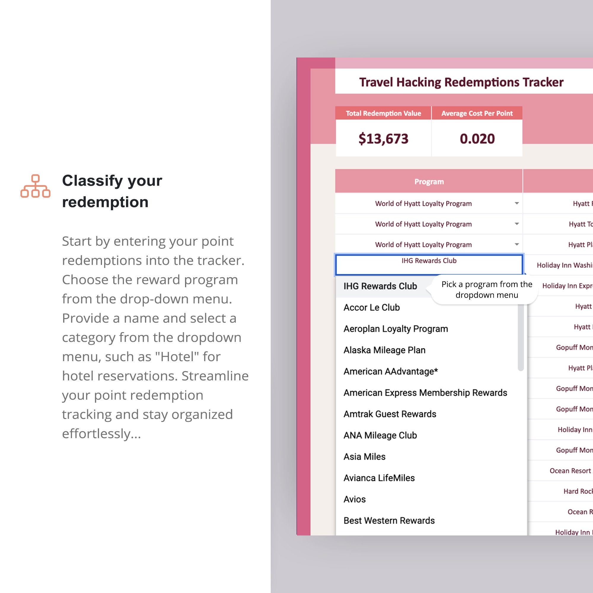 Rewards Tracking Spreadsheet Airlines Hotel Car Rental Travel Hacking ...
