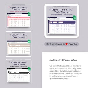 Digital to Do List for Google Sheet, Goal Tracker, Planner Task ...