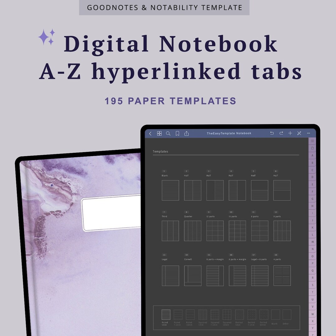 Aesthetic Digital Hyperlinked Notebook Minimal Notepad Cornell ...