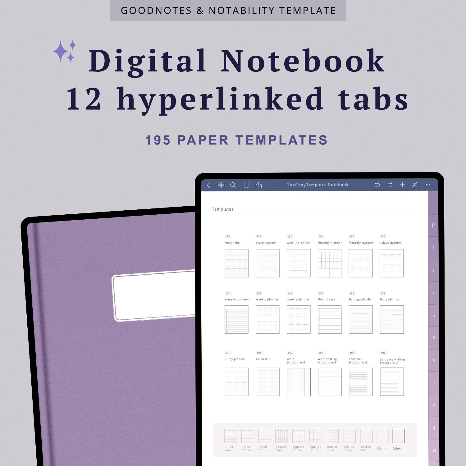 Goodnotes Template Column Note Tab Hyperlinked Sections Notebook ...