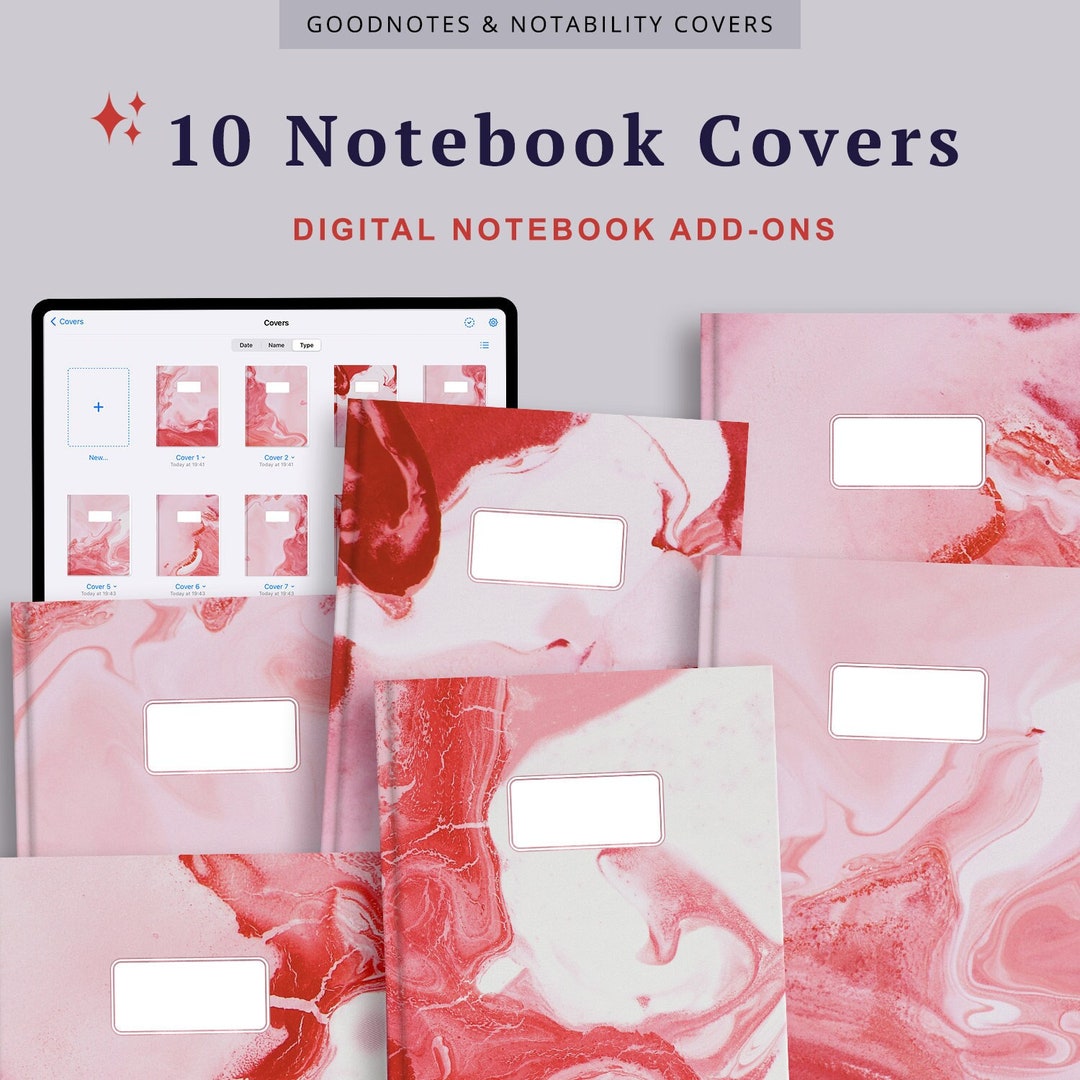 Digital Notebook Cover Cute Notebook Cover Girly Goodnotes Notebook ...