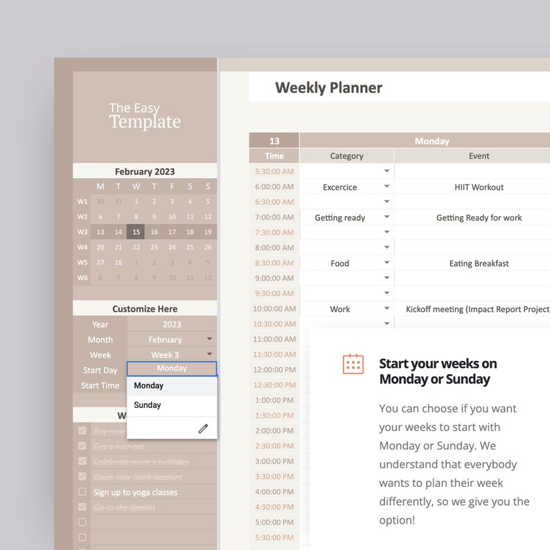 Weekly Work Schedule Spreadsheet