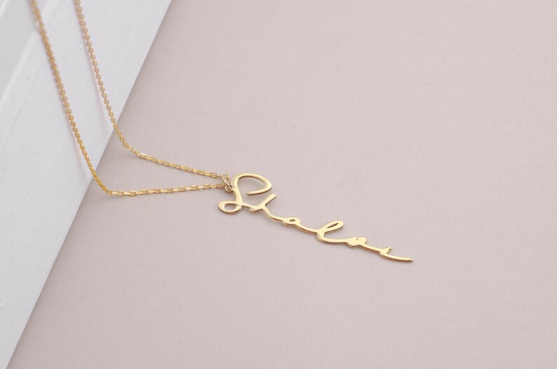 Cursive Name Necklace Cursive Necklace Gold Etsy