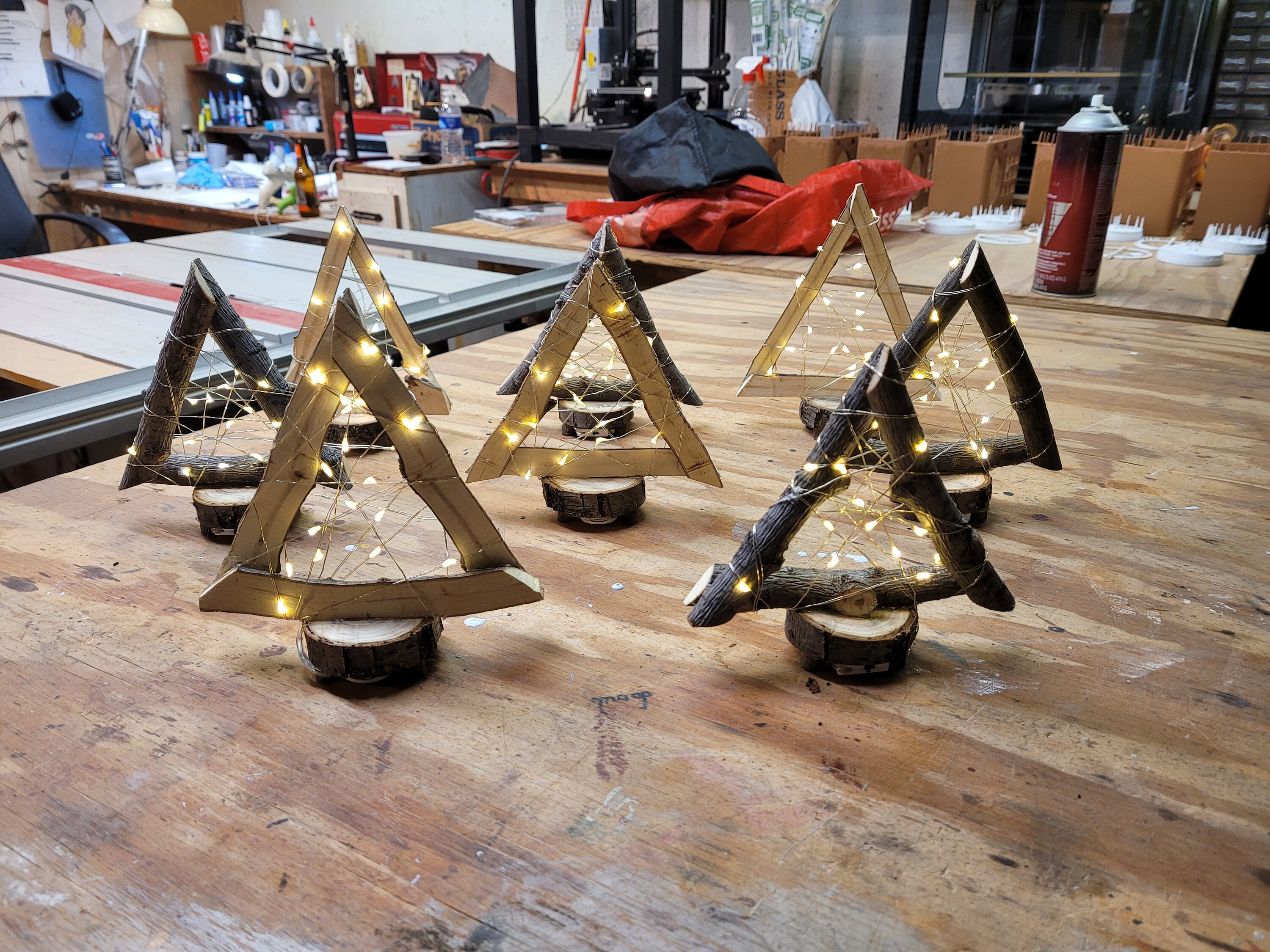 Rustic Wood Christmas Tree Light up Decoration Etsy