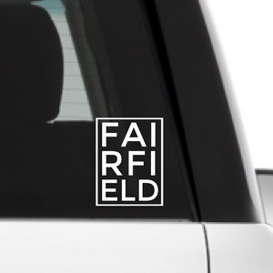 Fairfield CT, Fairfield Connecticut sticker, vinyl car decal, bumper/window sticker, clear decal, weatherproof, beach sticker