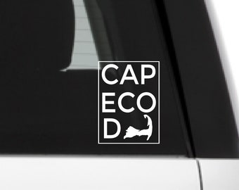 Sticker Cape Cod Massachusetts, sticker Cape Cod, vinyl autosticker, bumper/raamsticker, doorzichtige sticker, weerbestendig, strandsticker