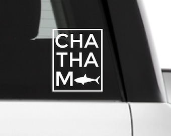 CHATHAM Massachusetts sticker, Cape cod sticker, vinyl auto sticker, bumper / raam sticker, duidelijke sticker, weerbestendig, strand sticker