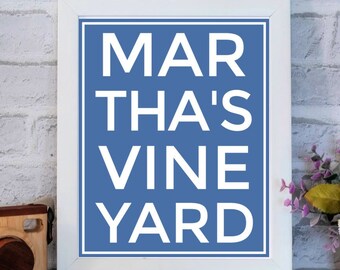 Martha's Vineyard Print, Martha's Vineyard digital Download,Wall Art,Printable Art, Poster,Wall Art,Housewarming gift,Coastal Print,MV print