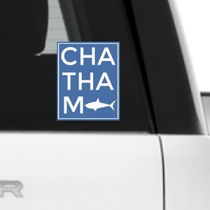 CHATHAM Massachusetts blue sticker, Cape cod sticker, vinyl car decal, bumper/window sticker, clear decal, weatherproof, beach sticker