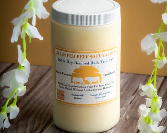 Grass-Fed Beef Soft Tallow – Dry-Rendered, Soft, Creamy Cooking & Skincare Fat- Grain-free