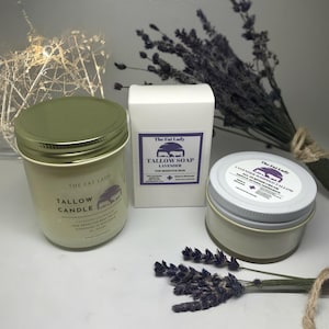 Tallow Wellness Gift Box: Handmade Candle, Soap & Whipped Blend