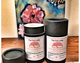 Grass Fed Tallow Natural Deodorant with French Clay | stick deodorant | organic deodorant | aluminum free deodorant| Rosemary Essential Oil