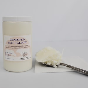 32 Oz BPA-Free Bulk Size Bucket of Grass-fed Beef Tallow made and sold by The Fat Lady