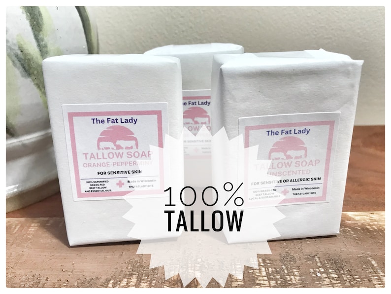 100% Grass-fed Tallow Soap Facial and Body Soap Hypoallergenic & Sensitive Skin All natural and Locally sourced Bild 1