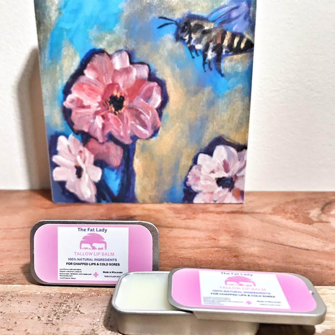 Tallow Lip Balm for Cold Sores and Chapped Lips Infused With Licorice
