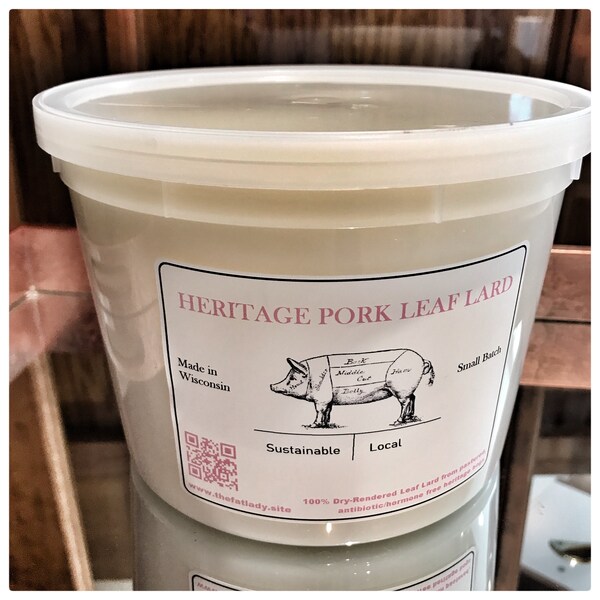 100% Highest Quality Heritage Pork Leaf Lard from Wisconsin| 30 & 60 Oz| Double Rendered and Filtered for Maximum Purity