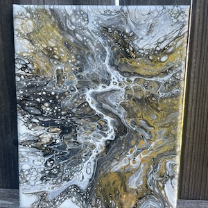 Original Acrylic Pour Painting, Fluid Art on 10x8 canvas