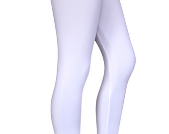 White Leggings for Women, Yoga Pants, 5" High Waist Leggings, Buttery Soft, One Size Leggings, Plus Size Leggings