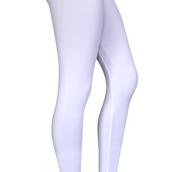 White Leggings for Women, Yoga Pants, 5" High Waist Leggings, Buttery Soft, One Size Leggings, Plus Size Leggings