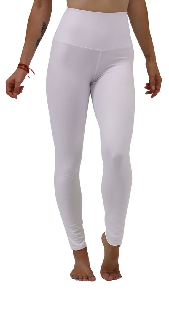 Leggings blancos para mujer, pantalones de yoga, leggings de