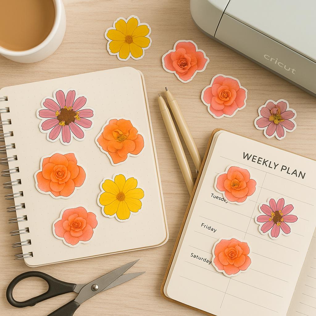 Watercolor Flower Stickers: Printable Planner & Scrapbook Clipart (cut ...