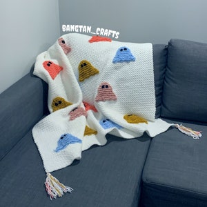 Cozy Fuzzy Crochet Ghostie Throw - PATTERN ONLY