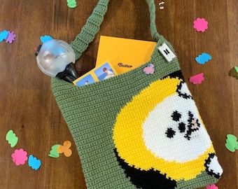 Gehaakt BTS-patroon Chimmy Jimin-draagtas - gemiddeld niveau *ALLEEN PATROON*