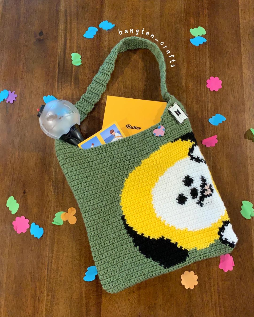 Crochet BTS Chimmy Jimin Tote Bag Pattern - Intermediate Level