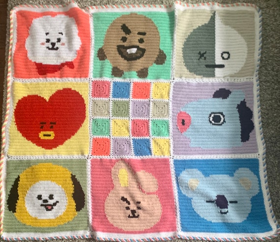 BTS Colorblock Blanket Throw PATTERN ONLY Etsy UK