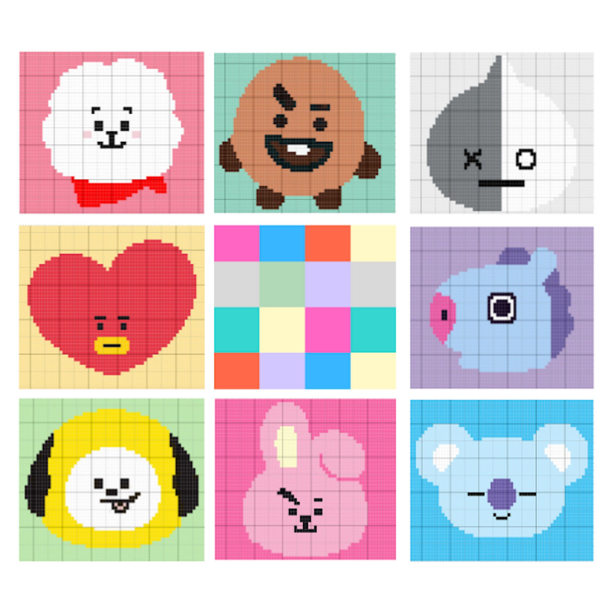 Colorbock BTS/BT21 Blanket Pattern Crochet Graphghan PATTERN - Etsy México