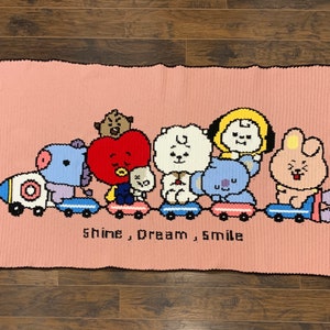Baby BTS Shine, Dream, Smile - Crochet Graphghan PATTERN ONLY - Rj/Koya/Shooky/Chimmy/Mang/Tata/Cooky/Van A