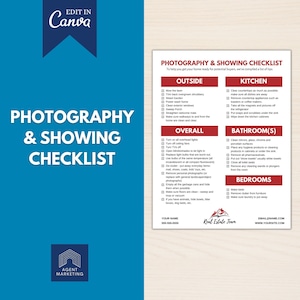 Real Estate Photography & Showing Checklist