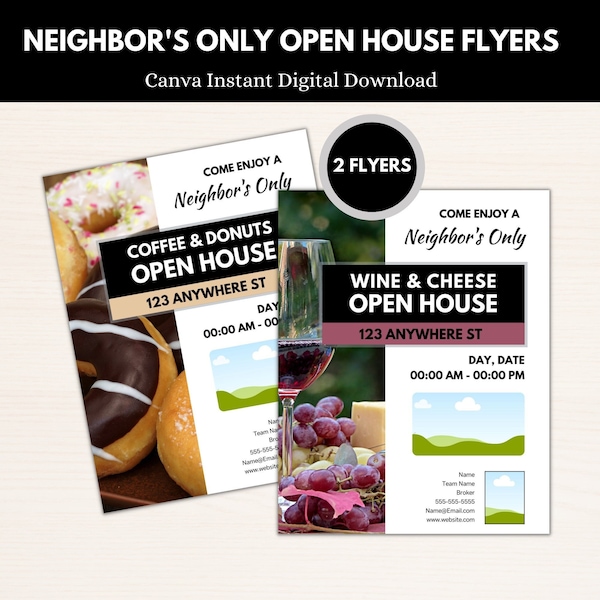 Neighbors Only Open House Flyers