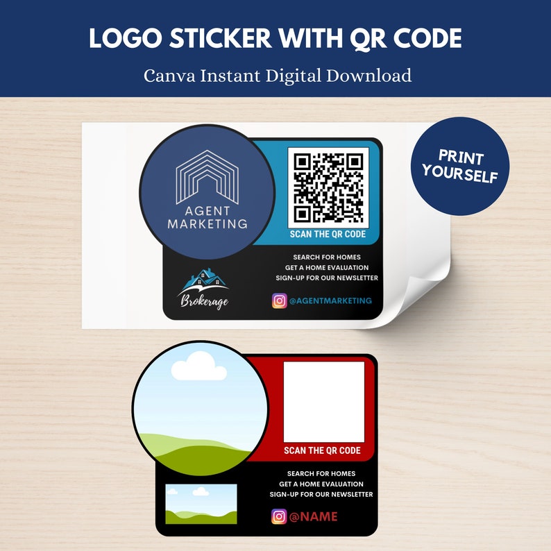 Logo Sticker With QR Code - Etsy