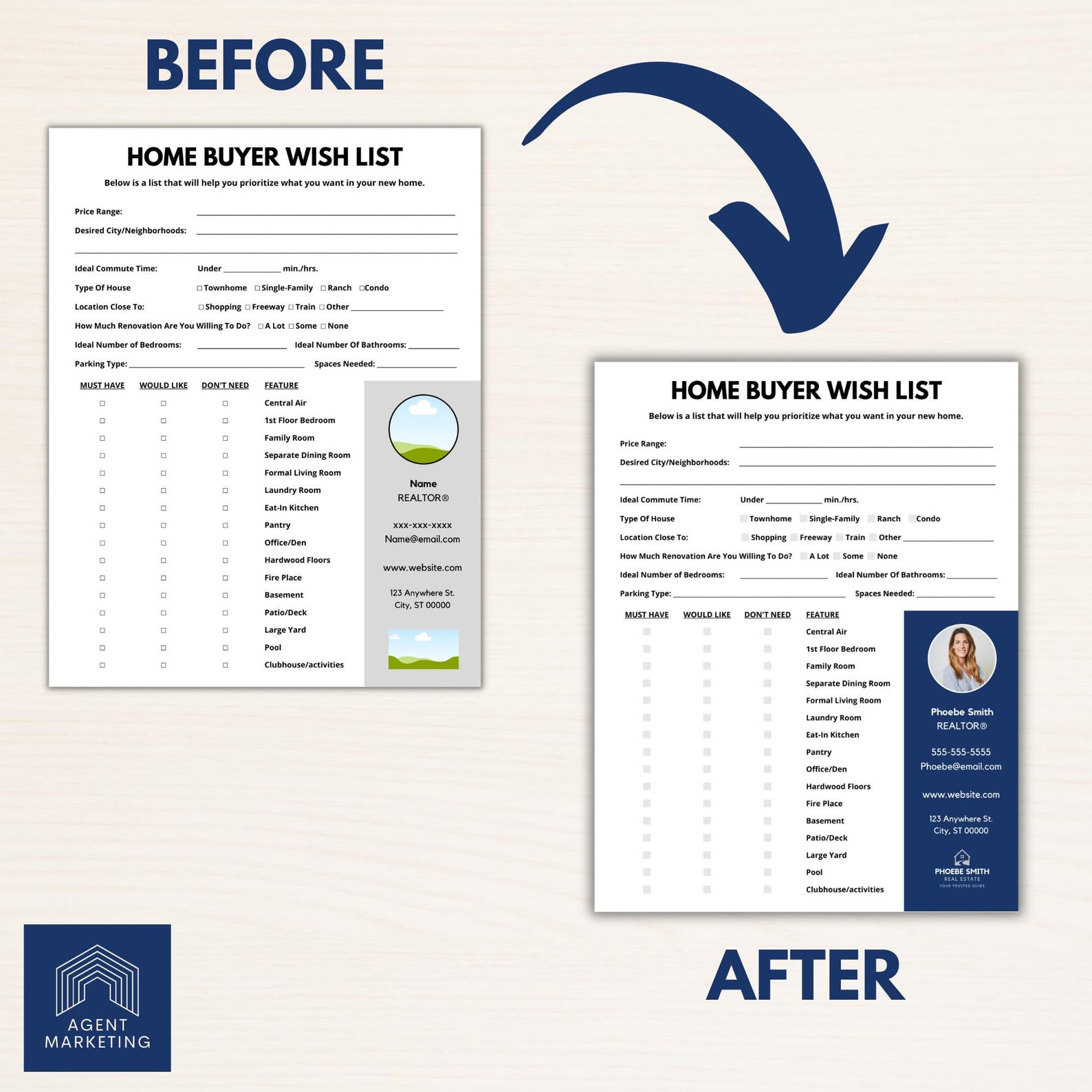 Realtor Home Buyer Wish List Template Editable Client Form (canva) Etsy