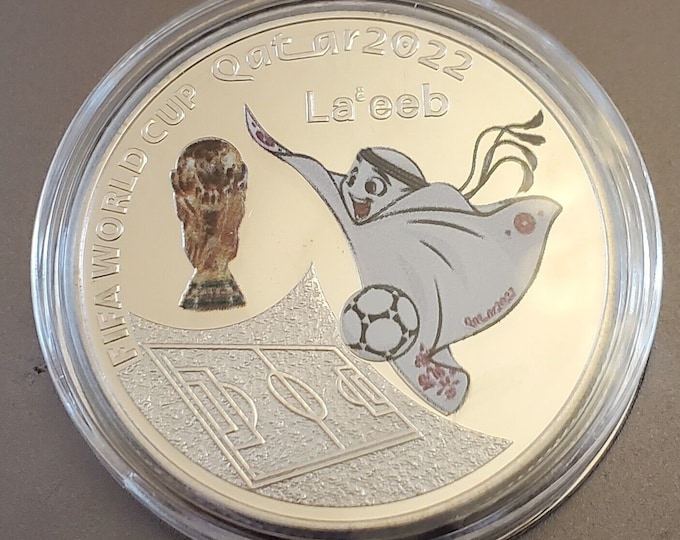 Qatar Football 2022 World Cup Soccer Coin with Cover !!!