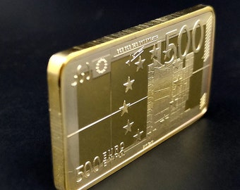 Lingette commémorative plaquée or souvenir en métal de 500 euros