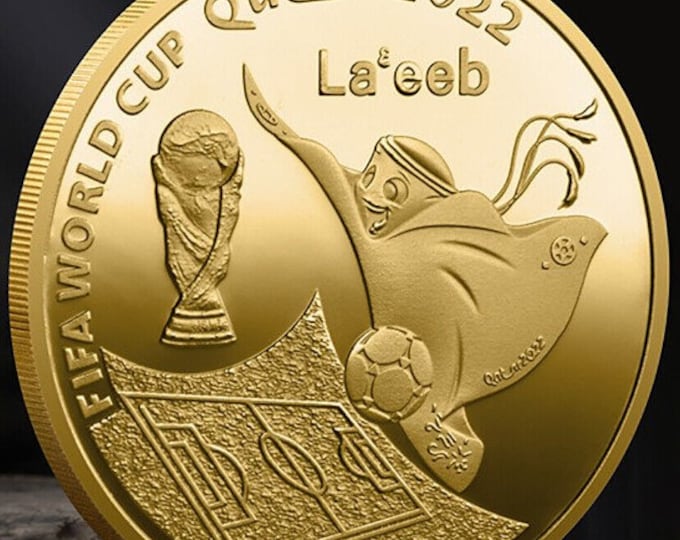Qatar Football 2022 World Cup Soccer Coin with Cover !!!