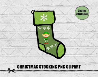 Christmas Clipart / Xmas Clipart / Christmas Stocking Clipart / Stocking Clipart / Digital Download / Commercial Use / PNG / Clip Art PNG