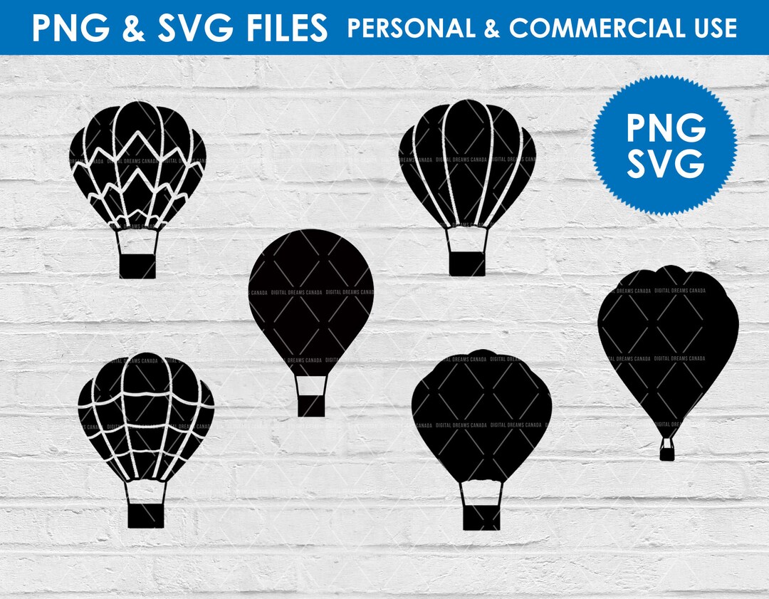 Hot Air Balloon SVG / Air Balloon Silhouette / Hot Air Balloon Clipart ...