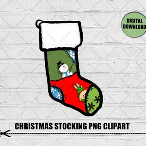 Christmas Clipart / Xmas Clipart / Christmas Stocking Clipart / Stocking Clipart / Digital Download / Commercial Use / PNG / Clip Art PNG
