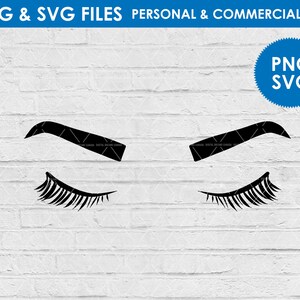 Eyelashes Eyebrows Silhouette SVG / Eyelashes Brows Beauty Makeup SVG PNG / Girl Clipart Lashes Lash / Instant Download / Commercial Use