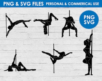 Stripper pole dance silueta svg / stripper png clipart / pole dance stripper exóticos tacones altos cutfile / pole dance / pole fitness