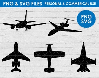 Svg avion / Silhouette avion svg png / fichier craft avion / fichier de coupe avion / formes avion svg / svg militaire / téléchargement immédiat