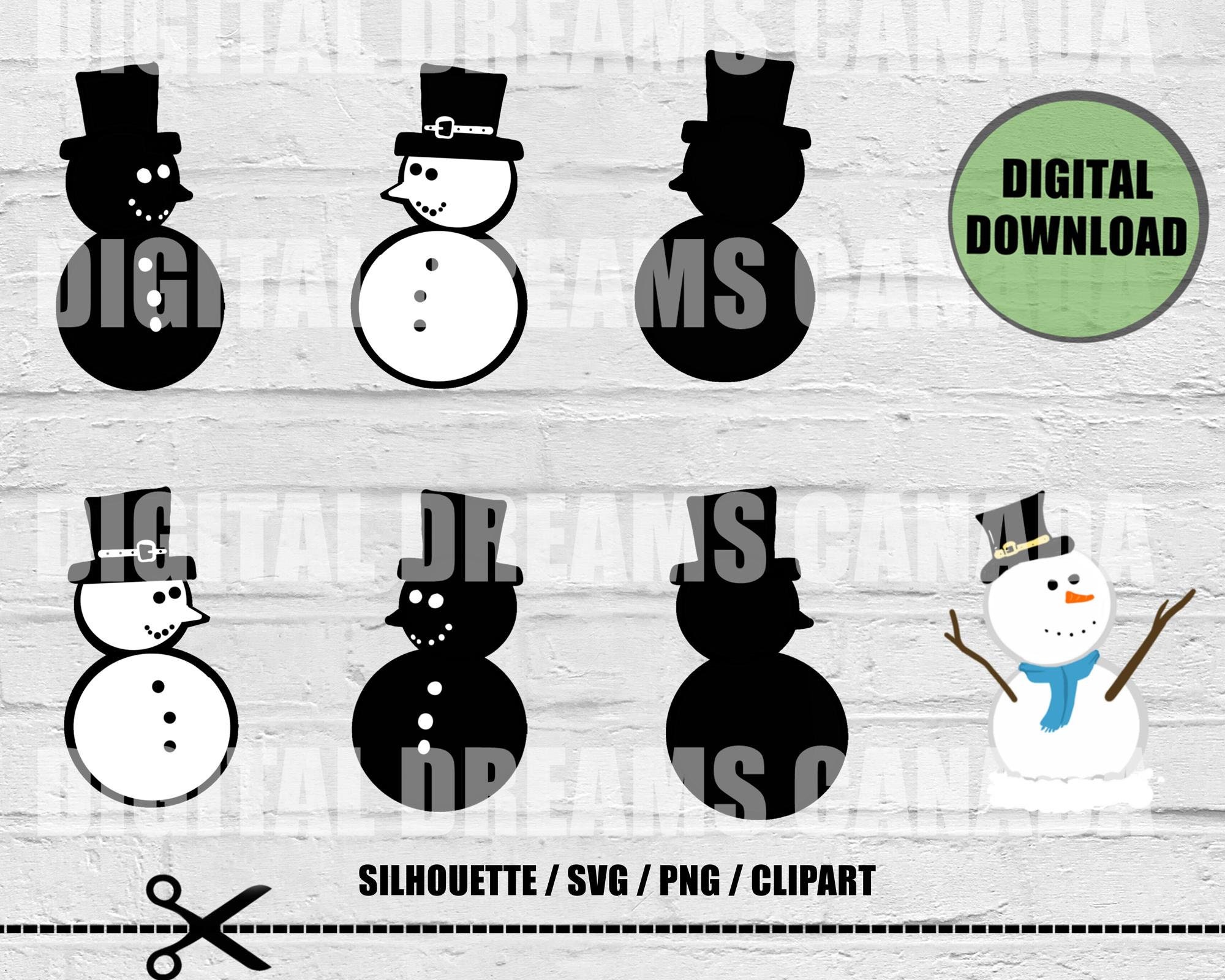 Snowman SVG / Christmas Clipart / Snowman Silhouette / Digital Download ...